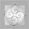 F.a.n Europe Lighting S.r.l. Plafoniera da Soffitto in Vetro con Decoro in Metallo 40x40cm 2xe27 Ricciolo fan