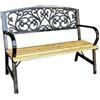 Rigamonti Panchina da Giardino in Acciaio Legno e Ghisa per Esterno 120x56x87h cm