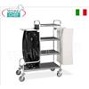 Carrello portabiancheria Rovere Tabacco, 4 piani, 2 reggisacco, ruote elastiche, 2 frenate