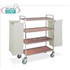 Carrello portabiancheria Rovere, 4 piani, 2 sacchi biancheria, 2 ruote frenate, dim.cm.120x52x137h