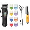 WAHL Color Pro Animal - tosatrice con pettini a codice colore, tosatrice per cani con e senza filo + WAHL Grooming Comb - Strumenti per la toelettatura degli animali domestici, minimo strappo