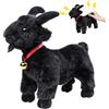 RLOMUTE 11.8 Capra Nera in Piedi con Sonaglio Giocattolo Peluche Carino Morbido Suoni divertenti di capra Regalo Scherzo per Amici Colleghi (Nero in Piedi)