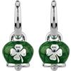 Chantecler / Et Voilà L'Amour / orecchini campanella micro con quadrifogli / argento e smalto verde perlato - 38080