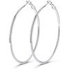 GoldChic Orecchini a Cerchio Donna 60mm Cerchi Donna Orecchini Cerchio Grandi in Acciaio Inossidabile Argento Confezione Regalo