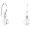TOUS Orecchini da donna in argento Sterling con perla e motivo orso da 4,5 mm con chiusura a gancio, elegante e classico, collezione Icon Pearl, U, Argento sterling, Nessuna pietra preziosa