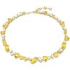 Swarovski Collana Gema, Taglio misto, Giallo, Placcato color oro