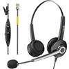 Wantek - Cuffia telefonica monoaurale con microfono antirumore e controllo del volume, cuffie per call center per Yealink Avaya Cisco Grandstream Snom Panasonic KXT telefoni IP