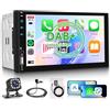 Rimoody DAB/DAB+ Autoradio 2 Din con Senza Fili Carplay, 7 Pollici 2 Din Radio Auto con Schermo HD con Bluetooth, FM EQ USB/AUX/SWC Comandi al Volante Telecamera Posteriore