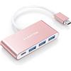 LENTION 4-in-1 Hub USB C con 3 USB 3.0, Ricarica Rapida PD 100W, Adattatore per MacBook Pro 2026-2016, Mac Air, iPad Pro, MacBook Neo, Surface, iPhone 17 Plus Pro Max (C13se, Oro Rosa)