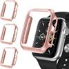 iVoler 3 Pezzi Cover Rigida PC per Apple Watch SE (2025/2022 / 2020) / Series 6 5 4 44mm (Senza Pellicola Protettiva), Ultra Sottile Custodia Antiurto e Anti-Graffio Bumper Case, Oro Rosa