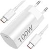 iMangoo 100W per Turbo Caricabatterie Rapido USB C per Xiaomi 17 POCO F8 Pro F8 Ultra X8 F7 Pro,Type C Caricabatterie rapido Adattatore Charge-Turbo con 6A Cavo USB C 1M per Xiaomi 15T 14T Redmi Note 14 13 12
