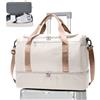WEPLAN Borsone da Viaggio Donna Bagaglio a Mano Easyjet 45x36x20 Borsa da Viaggio Donna Uomo Borsone Palestra con Scomparto per le Scarpe Travel Bag Borsa Sportiva Cabina Weekend,B01-Beige con Marrone