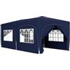 Outsunny Gazebo pop-up 3 x 6 m con pareti laterali, tenda da giardino regolabile in altezza UPF50+ con borsa e sacchi di sabbia | Aosom Italy
