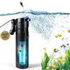 EXLECO Filtro Interno Acquario 4 in 1 con Lampada UVC da 7W, Aeratore 700 L/h 18W, Include Pompa Acqua, Skimmer e Materiale, Ossigenatore per Tartarughiera per Tartarughe d'Acqua 150-300 Litri