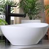 Waschbecken24 Elegante piccolo lavabo ovale con effetto loto per bagno e bagno degli ospiti - waschbecken24 (41x33x14cm, bianco / A99)