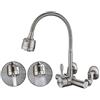 SJQKA-Rubinetto Cucina A Muro,Acciaio Inossidabile 304 Per Uso Alimentare,Rubinetto Da Cucina A Parete Con Rubinetto Girevole A 360 ° Distanza Di 6.3-24 Cm Tra Due Fori