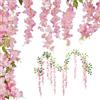 KASESSS 2 Pezzi Rosa Glicine Fiori Finti, 180cm Fiori Finti per Decorazioni, Fiori Artificiali Ghirlande, Appesi Ghirlande di Fioris Artificiali Realisticamente Spighe per Matrimonio Festa Soggiorno