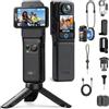 SJCAM C400 Vlogging Combo, 4K Pocket Handheld Camera, 7H Power, 6-Axis Stabilization Action Camera, 2.29 '' Touch Screen, Impermeabile Body Cam per Viaggi Vlogging e YouTube Live Streaming, Nero