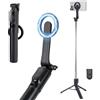 Jaxiyun Bastone Selfie Magnetico, Cavalletto per Smartphone, Trepiede per Cellulari con telecomando e due anelli magnetici, Mini Selfie Stick compatibile con iOS e Android per Selfie, vlogging e Riprese Video