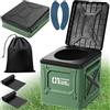 ITMNMNL WC Portatile,Water Portatile Adulti,Toilette Portatile Campeggio Pieghevole,WC Portatile Adulti Max 150 kg,Gabinetto Portatile Adulti per Campeggio,Auto,Viaggi (Verde)