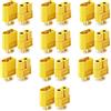 VUNIVERSUM 10 paia (20 pezzi) originali Premium XT60 spina dorata maschio maschio maschio maschio 2 pin a prova di inversione di polarità per batteria Lipo RC 60A giallo di Mr. Stecker Modellbau®