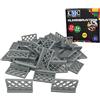CMC imports 20 blocchi per recinzioni, diversi colori a scelta, 1 x 4 x 2, elementi di recinzione, compatibili (411 - grigio chiaro)