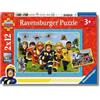 Ravensburger - Puzzle 2x12 Pezzi Sam il Pompiere | Puzzle Bambini 3 Anni | Dimensioni Di 26x18 Cm | Regalo Bambino 3 Anni | Regalo Originale