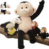 OUOZZZ Set Peluche Scimmia Madre con 4 Scimmiette, Morbido Giocattolo Educativo Regalo per Bambini
