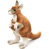 Uni-Toys - Canguro con bambino (cucito), in piedi - 23 cm (altezza) - peluche