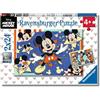 Ravensburger - Puzzle Mickey Mouse, Idea Regalo per Bambini 4+ Anni, Gioco Educativo e Stimolante, 2 Puzzle da 24 Pezzi, 26x18 cm