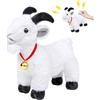 RLOMUTE 11.8 Capra Bianca in Piedi con Sonaglio Giocattolo Peluche Carino Morbido Suoni divertenti di capra Regalo Scherzo per Amici Colleghi (Bianca in Piedi)