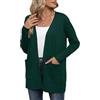 YGJIEGENG Cardigan da donna a maniche lunghe aperto sul davanti cardigan estivo lavorato a maglia leggera capispalla tinta unita, Rosso vinaccia, XXL