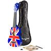 Martin Smith Ukulele Soprano 21 Pollici Starter Set, Union Jack, Uke Acustico 4 Corde per Bambini e Adulti con Custodia e Libro Accordi