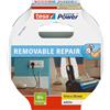 tesa extra Power Removal Repair - nastro in tessuto resistente con forte adesione - strappabile a mano - removibile senza tracce - 10m x 38mm - Bianco