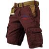 Generico Pantaloni Cargo Corti Uomo Estivi Bermuda Con Tasche Laterali Vita Elasticizzata Militare Cotone Sportivo Pantaloncini Da Lavoro Multi-Tasca Casual Taglie Forti Leggero Shorts Classico Vintage Comodi