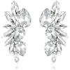 Clearine Orecchini con strass a goccia, marqusie foglia, per donna, sposa, matrimonio, feste, balli, Cristallo, tonalità argento chiaro., 12003457-3