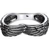 Silvora Anello da Donna Ali d'Angelo Vintage S925 Vero Argento Sterling Antiallergia di Alta Qualità Struttura 3D Regalo Compleanno San Valentino Coppie