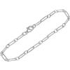NKlaus bracciale in argento 925 19cm Figaro catena ad ancora rotonda mezzo bracciale da uomo 12651