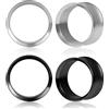 DOEARKO Flesh Tunnel Dilatatore Orecchio 2 Paias Dilatatore Piercing In Acciaio Inox Double Flared Ear Gauges Tunnel Expanders Stretchers Piercing per Uomini e Donne 8-16mm (Negro+Oro, 10mm)