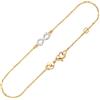 NKlaus Bracciale Infinity 18cm con catena di zirconi bianchi 750 placcato oro giallo 3108