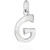 NKlaus Ciondolo lettera G d'argento 925 parzialmente opaco. 15x10 mm Alfabeto amuleto 13650