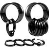 DOEARKO Dilatatore per Orecchio Orecchini a Cerchio in Acciaio Inossidabile Orecchini Cerchio Ear Stretching Piercing Corpo Gioielli per Uomini e Donne 8-16 mm (Nero, 14mm)