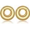 Vankula Pesi per lobi Peso Lobo Orecchie ear dilatatori weights in Acciaio inossidabile Cerchio pesante piercing espansori Gioielli Uomo Donna 6mm(2G) Oro