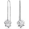 Bling Jewelry Orecchini A Filo Lungo Lineare Aperto Con Fiore Di Giglio Zen Buddista Per Donne Adolescenti Yogi Argento Sterling .925