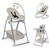 hauck Sit N Relax 3in1, Beige - Seggiolone Pappa Evolutivo da 0 Mesi a 15 kg con Sdraietta con Arco Giochi e Seduta con Vassoio Regolabili in Altezza, Ruote, Pieghevole, Cesto Portaoggetti