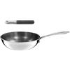 CUISINOX - Virtuo - wok 24 cm e pelatore grigio - Triplo fondo, rivestimento antiaderente a nido d'ape - Compatibile con tutti i fogli inclusi induzioni - Finitura satinata