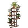 Relaxdays Scaffale per Fiori, 125 x 81 x 25 cm, per Piante Decorativo, Portafiori da Interni da Terra, Marrone Scuro