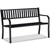 relaxdays Panca da Giardino, a 2 Posti, Design Intrecciato, da Terrazzo, per Balcone, HxLxP 82 x 127,5 x 59,5 cm, Nero