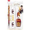 Maped - Set di cancelleria Grifondoro 4 pezzi - 1 righello trasparente 15 cm + 1 temperino 1 foro + 1 gomma + 1 matita carta HB - Licenza ufficiale Harry Potter