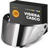 Everalo Visiera Compatibile con Hjc RPHA 1 - RPHA 1 V2 CARBON - HJ35 (Argento Cromo)